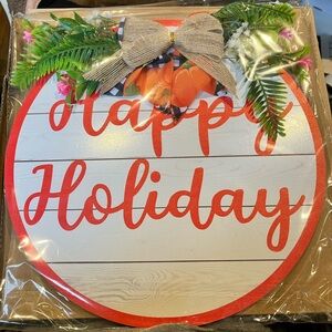 🎄XMAS5-C - Festive Happy Holiday Sign